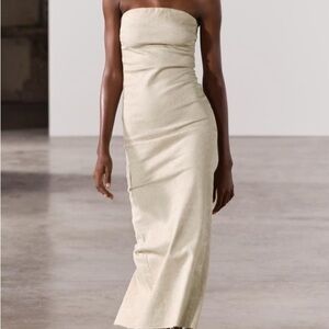 Zara Strapless Cream Dress
